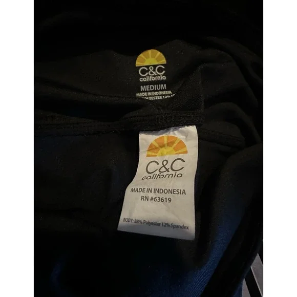 C&C California Capri Leggings Womens M Black/White Activewear Athletic Workout - Picture 5 of 5